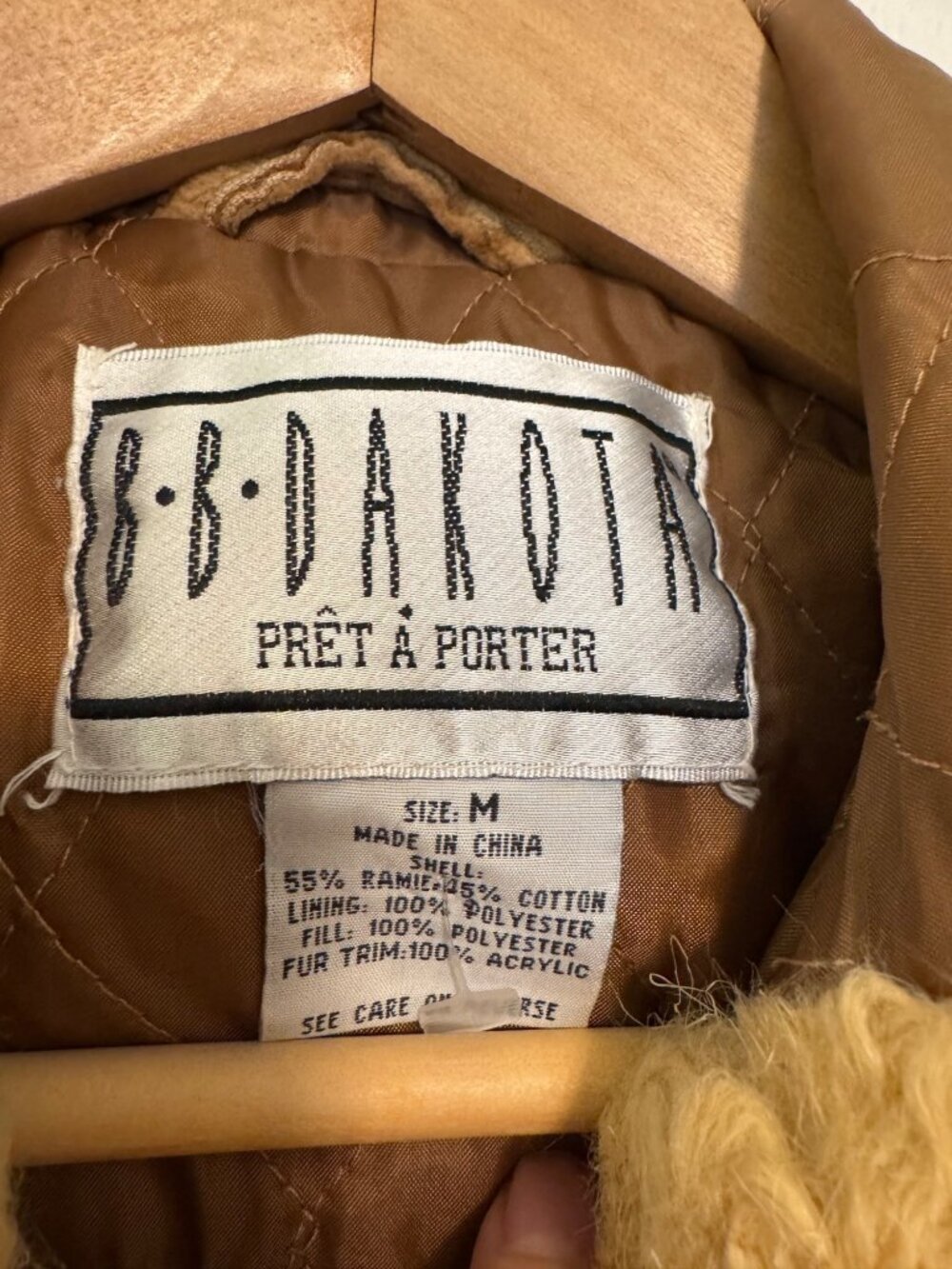 VINTAGE BB Dakota Brown Corduroy Hooded Jacket With Faux Fur Trim Size M - Picture 3 of 7